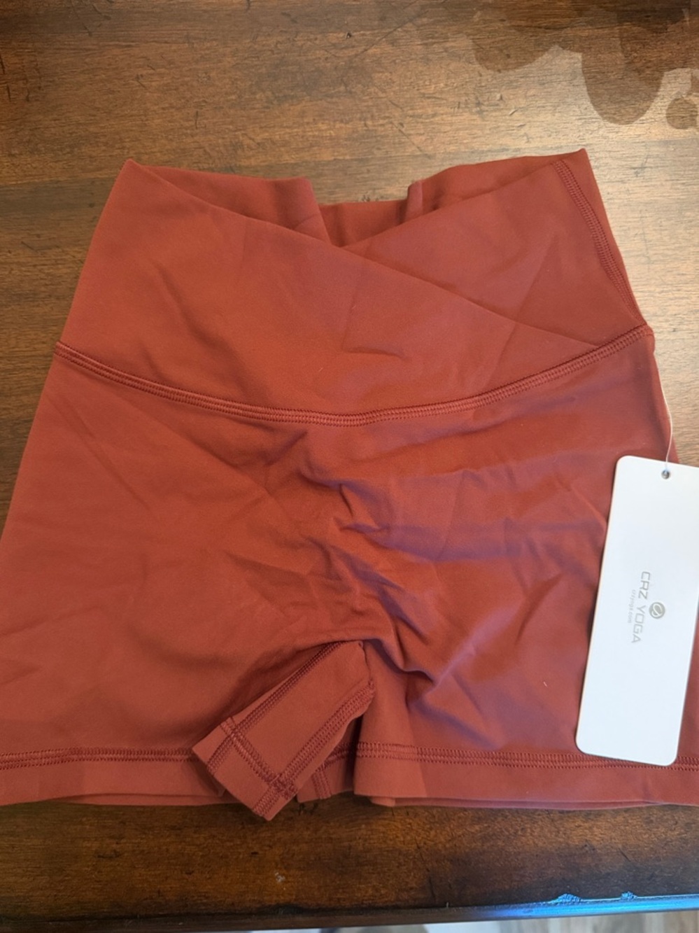CRZ YOGA High-Rise Burnt Rust Athletic Bike Shorts